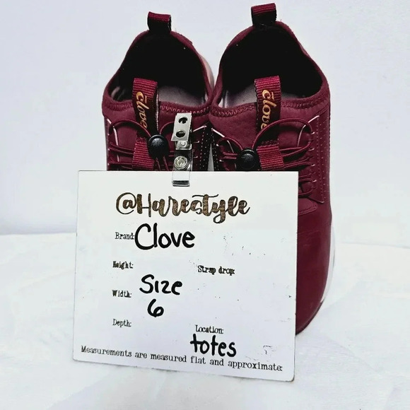 CLOVE burgundy slip on leather comfort sneakers 6 - Picture 12 of 14